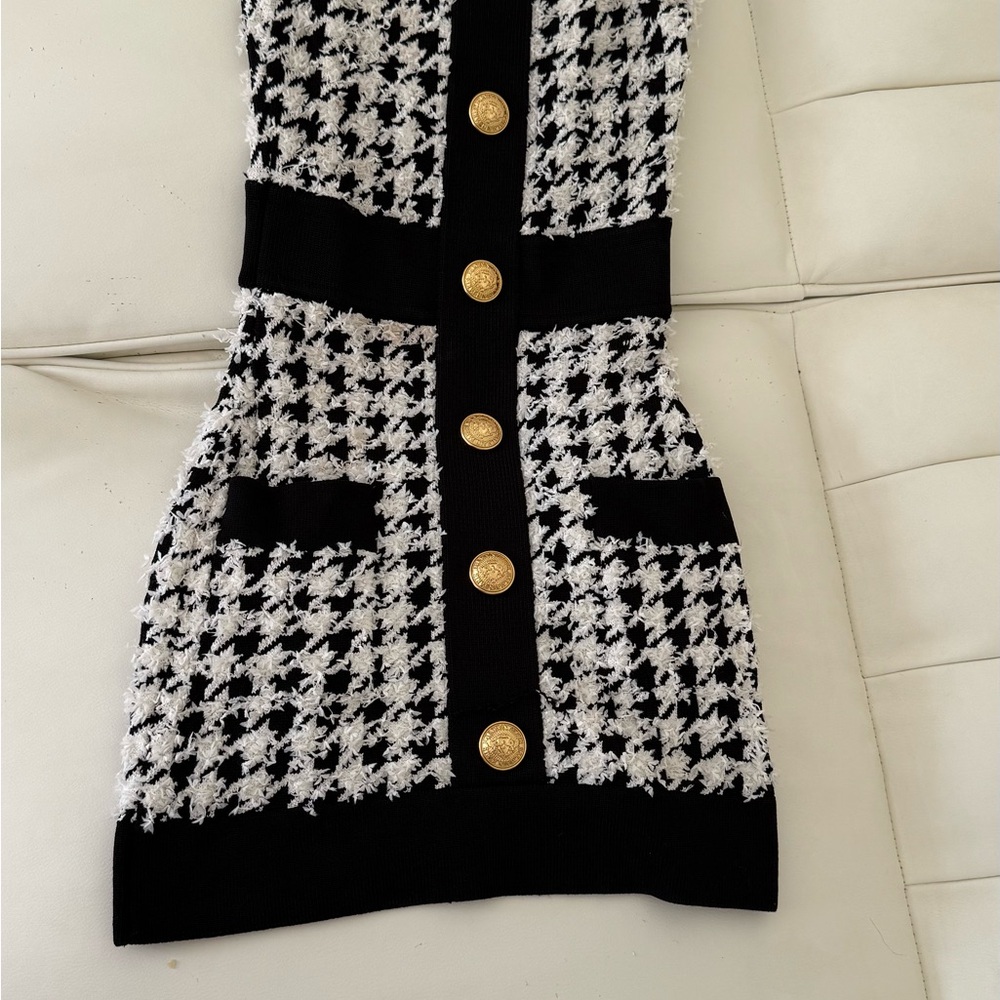 Tweed black and white balmain dresss